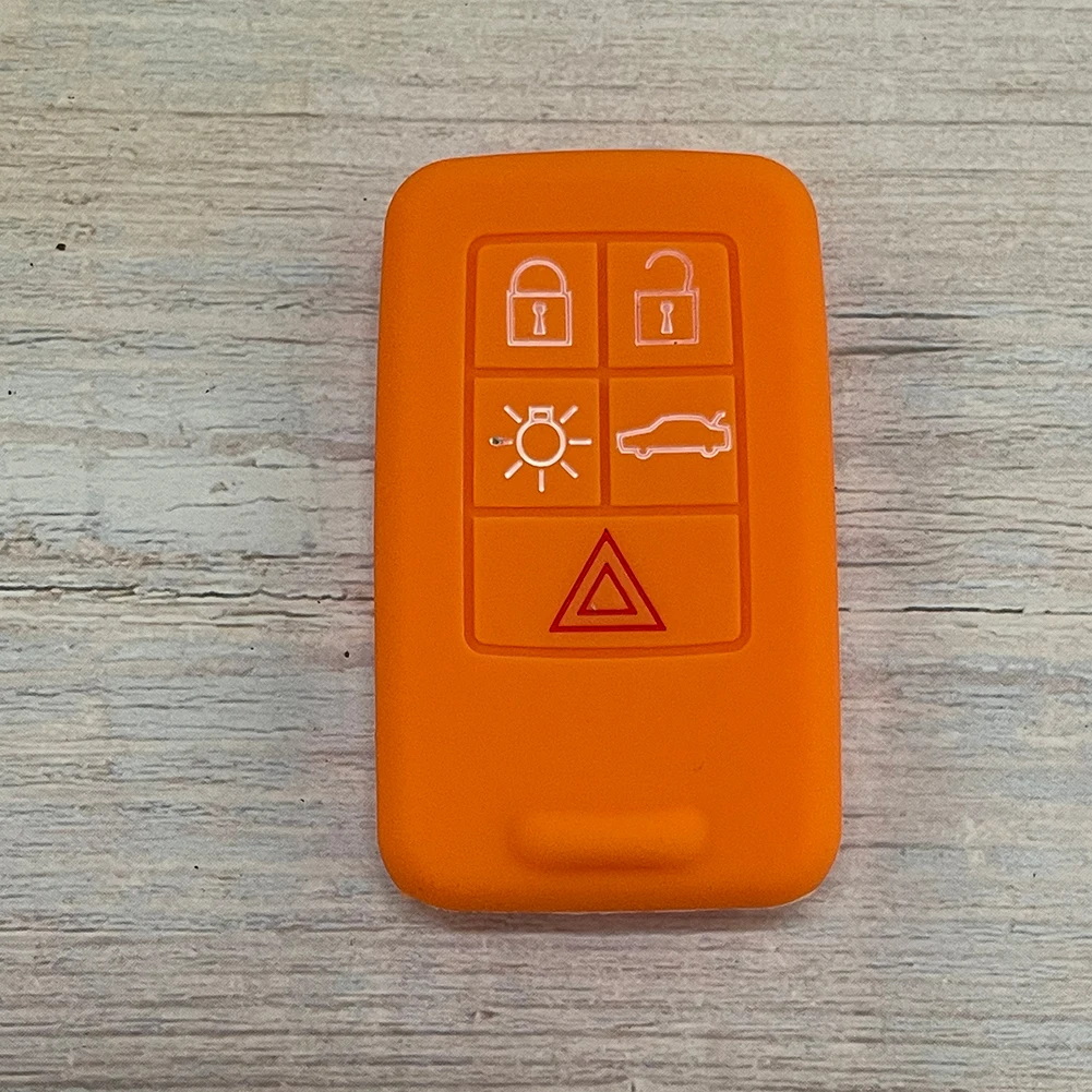 Silicone Rubber Car Key Cover Protect Case Skin Holder For VOLVO V40 S80 XC60 S60L V60 XC90 V70 S40 5 Button Key Shell