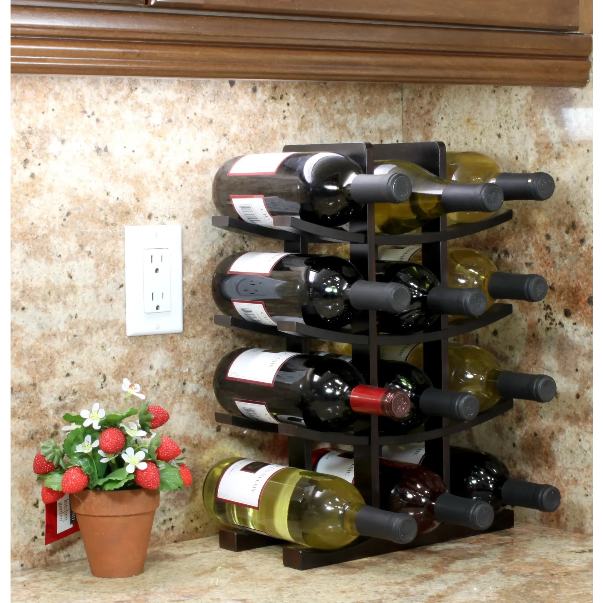 

12-bottle bamboo wine rack, perfect as a housewarming gift or Christmas gift for someone special