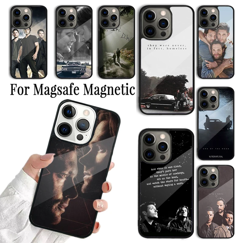 Phone Case For iPhone 16 15 14 13 12 Mini 11 Pro Max Plus Magsafe Magnetic Wireless Charging Cover Supernatural SPN Dean And Sam