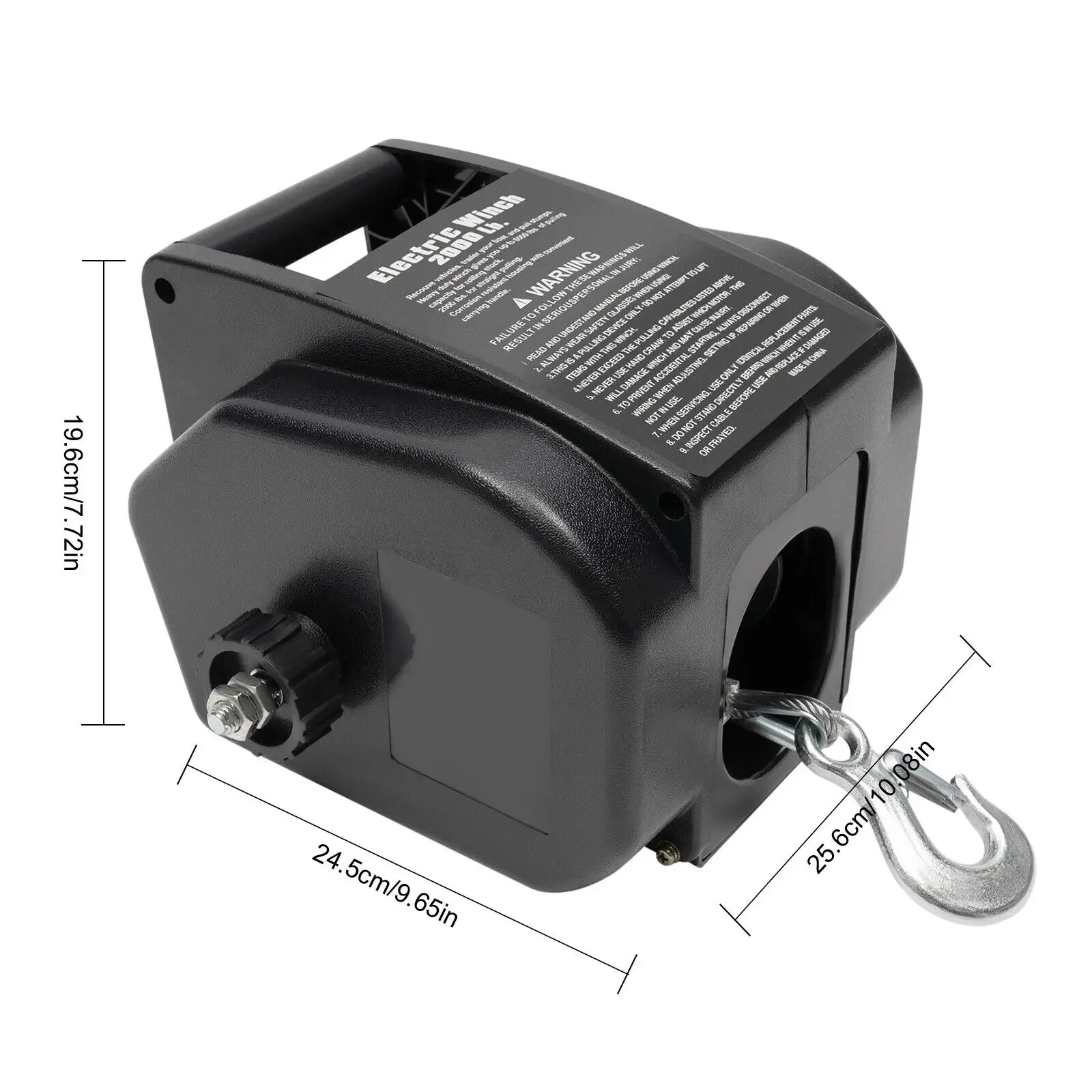 ونش قارب كهربائي 2000 رطل، ونش مقطورة بحرية قابل للعكس مع جهاز تحكم عن بعد لسهولة التشغيل #5