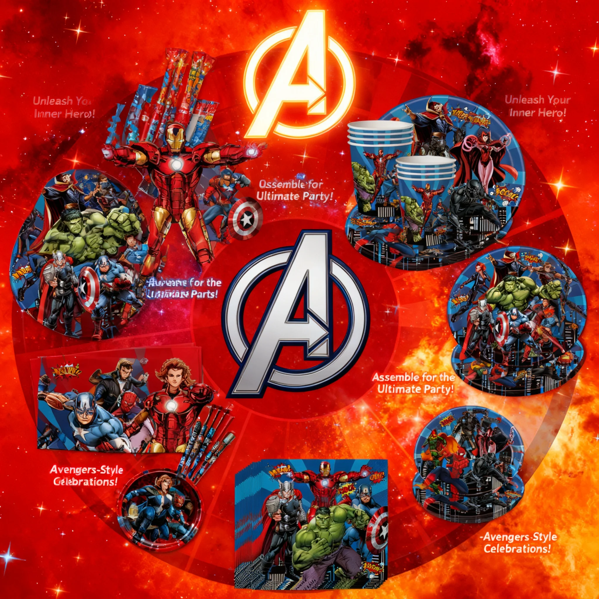 

Avengers SuperHero Boy Birthday Party Supplies Cup Plate Napkin Tablecloth Balloon Decoration for Children Kid Baby Shower