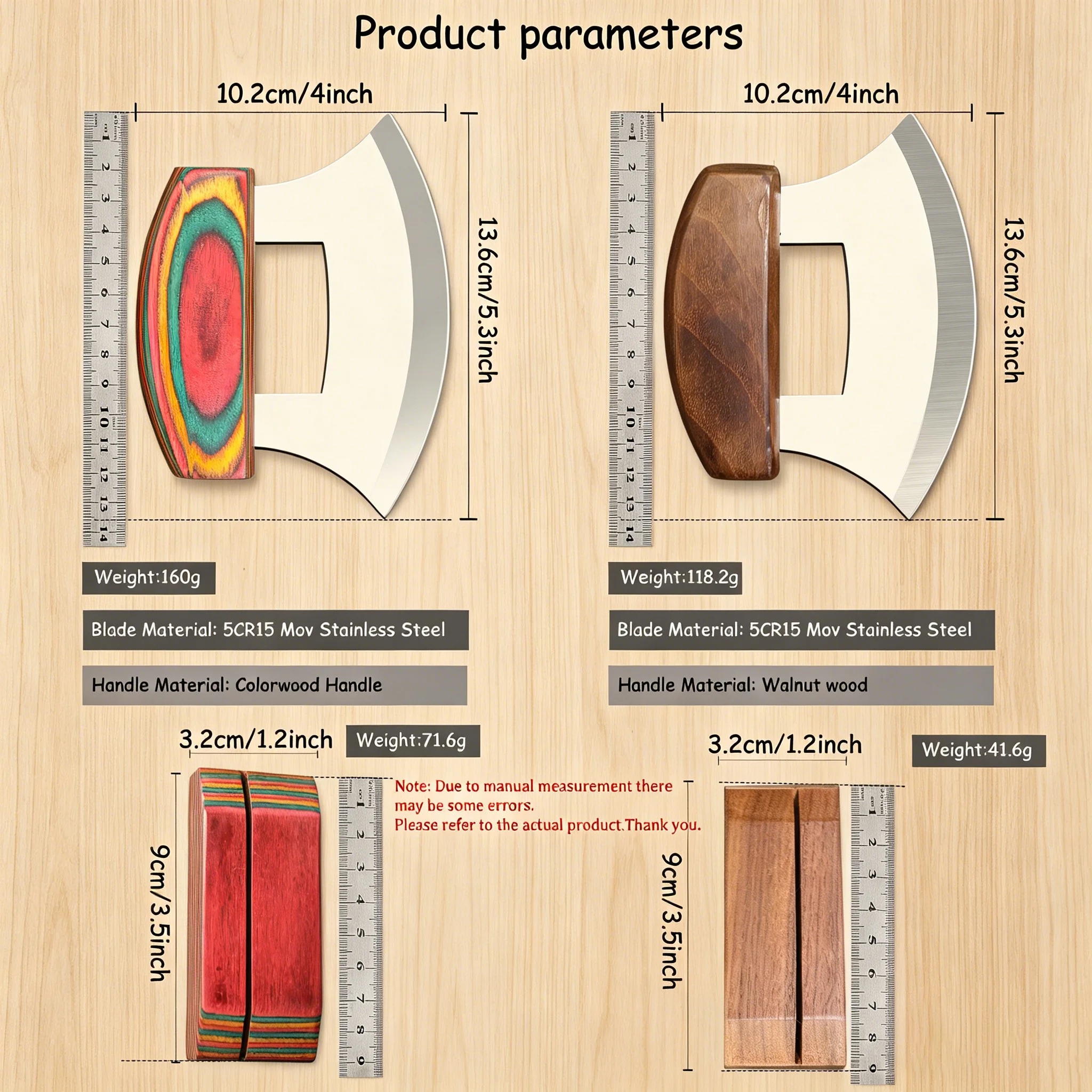 Premium Pizza Knife Nougat Cheese Wooden Handle With Curved Butter Knife Kitchen Baking Scraper Tool Baking Tool Kitchen Cutter