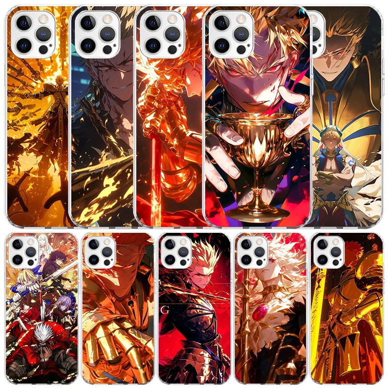 Funda para Teléfono Fate Zero Stay Night Gilgamesh para iPhone 16 17 17E 16E 15 14 Plus 13 Mini 12 11 Pro Max 7 8 + SE 2020 Air Soft TPU C