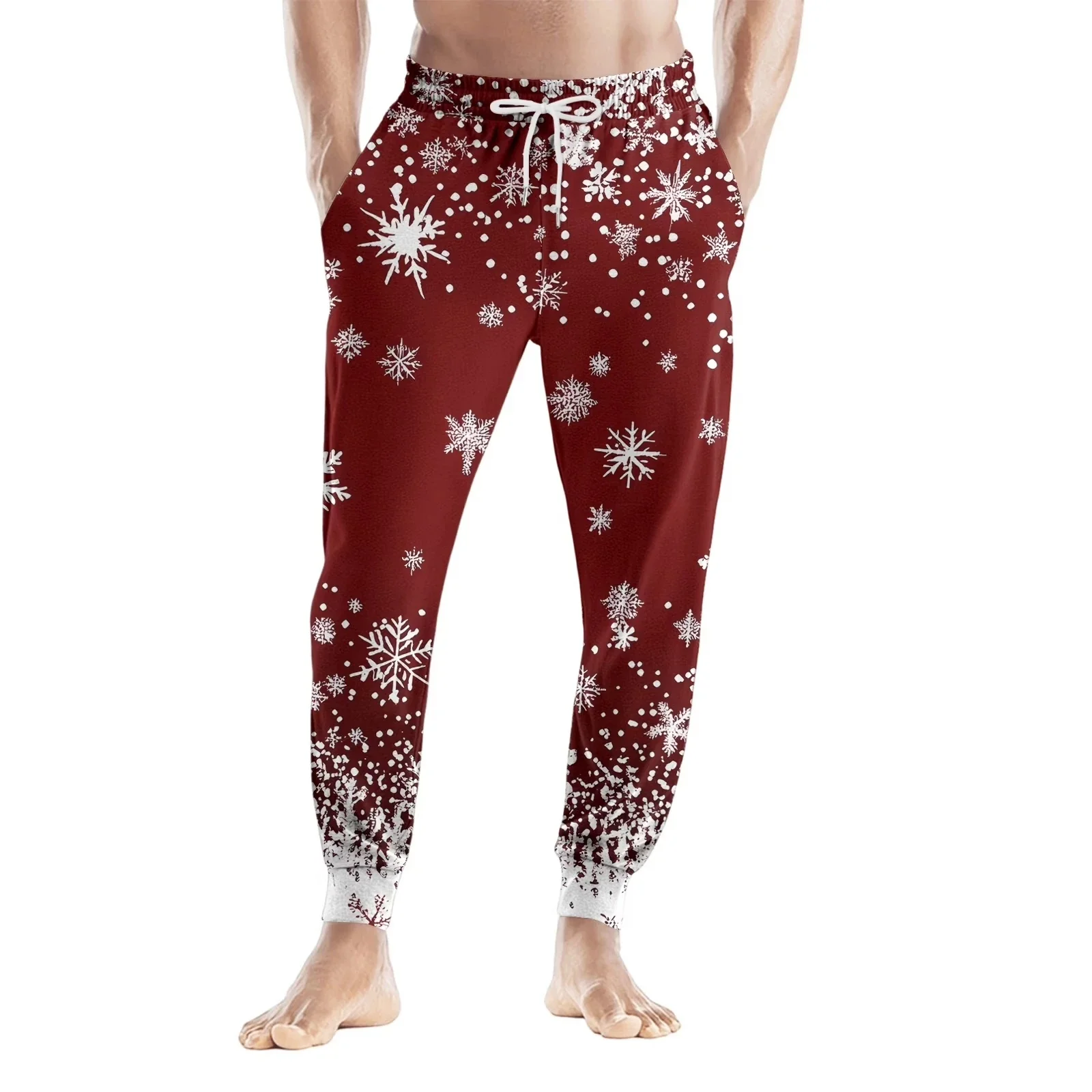 Men's 3D Printed Santa Claus Fashion Trend Casual Sports Pants Seasonal Christmas Soft and Comfortable Sports Waistband Pants