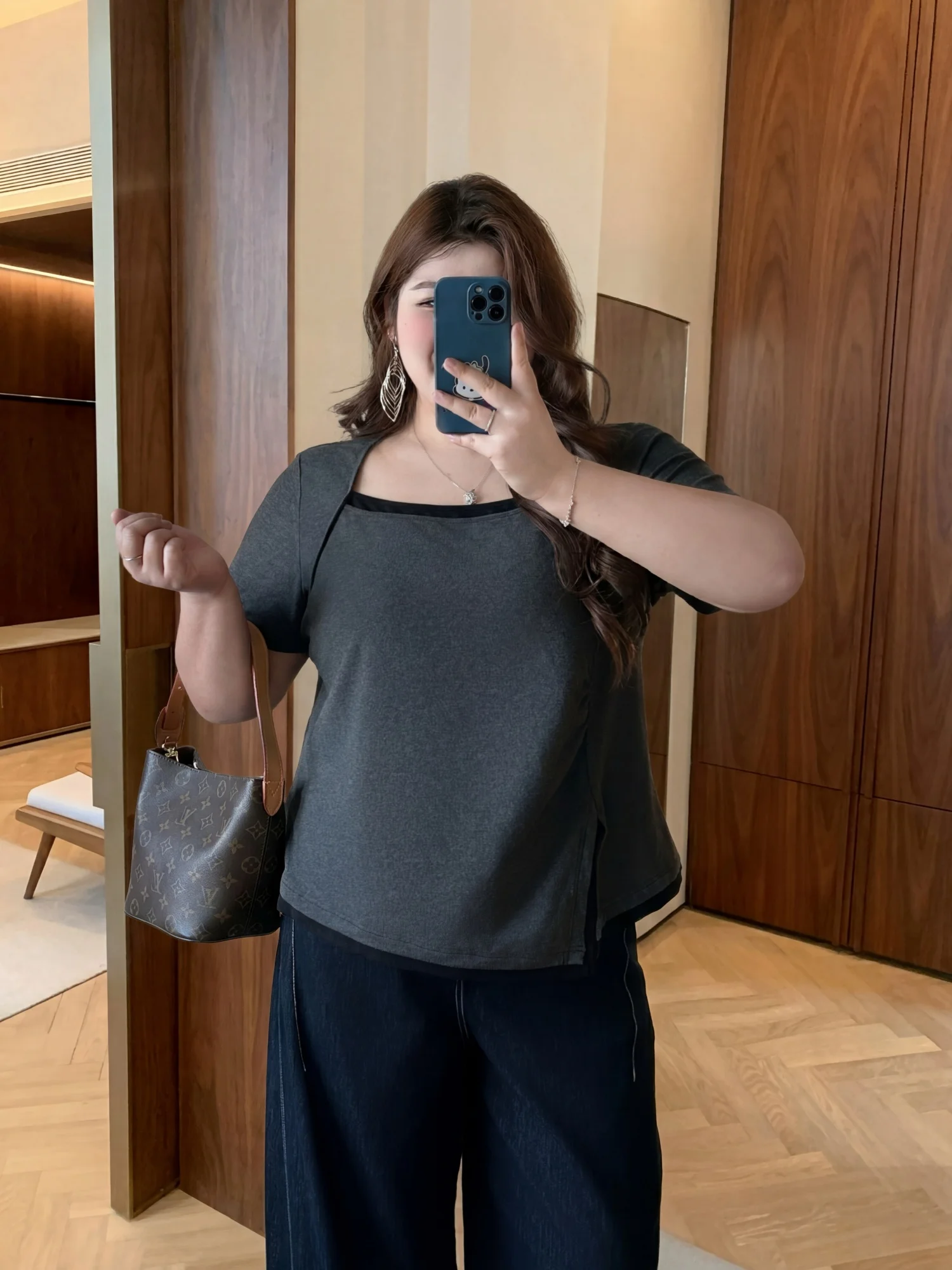 

plus Size Women's T-Shirt Summer Square Collar Color Short Sleeve Unique Top Commute Style Standard Fit Casual Wear