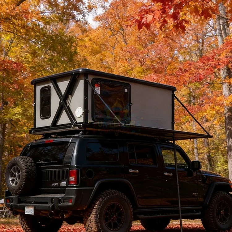 

Hard Shell Rooftop Tent Outdoor Car Camping Tent Automatic Opening Aluminum Hardshell Roof Top Tents For Camping Solar Panel
