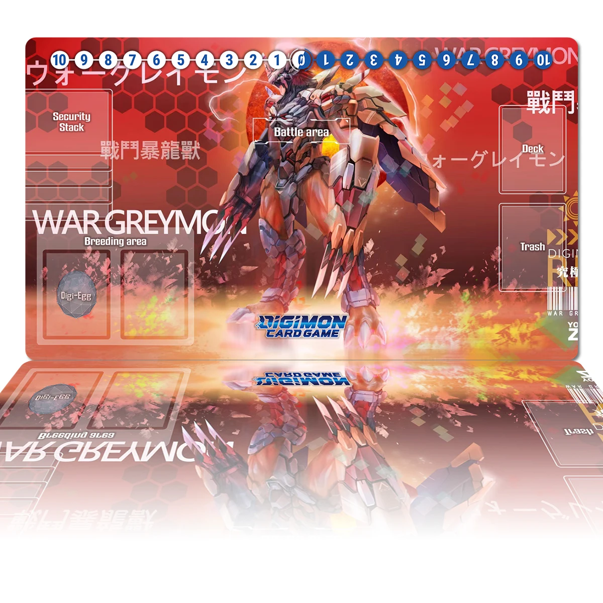 Digimon Playmat War Greymon DTCG CCG Board Game Trading Card Game Mat Anime Mouse Pad Rubber Desk Mat Gaming Accessories & Bag