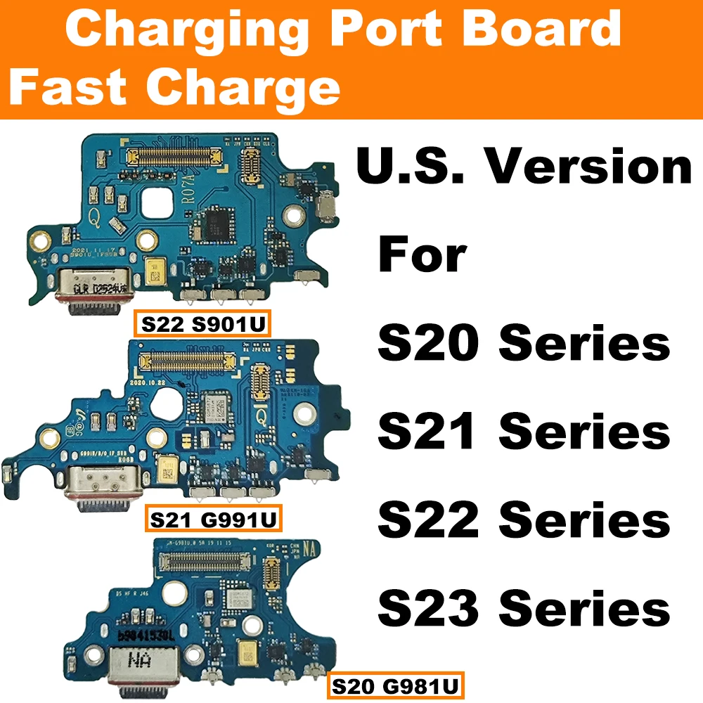 

Плата зарядного порта для Samsung S22 S21 S20 S23 Plus Ultra G998U S908U S901U S918U, USB-разъем для зарядки, док-кабель, американская версия