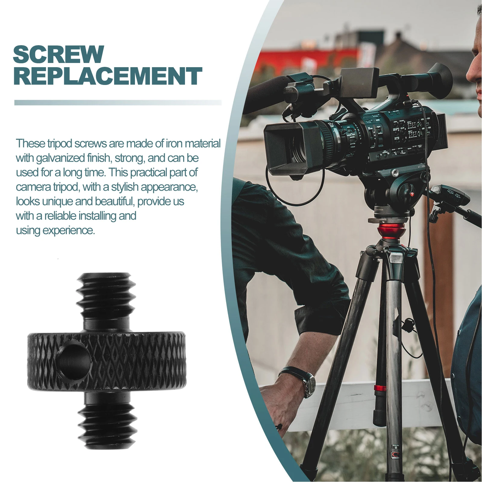 

6pcs Camera Screws 1 4 Inch Double Head Mount Parts Tripod Adapter Replacement Stable Secure Fit Camera Mounting Photography