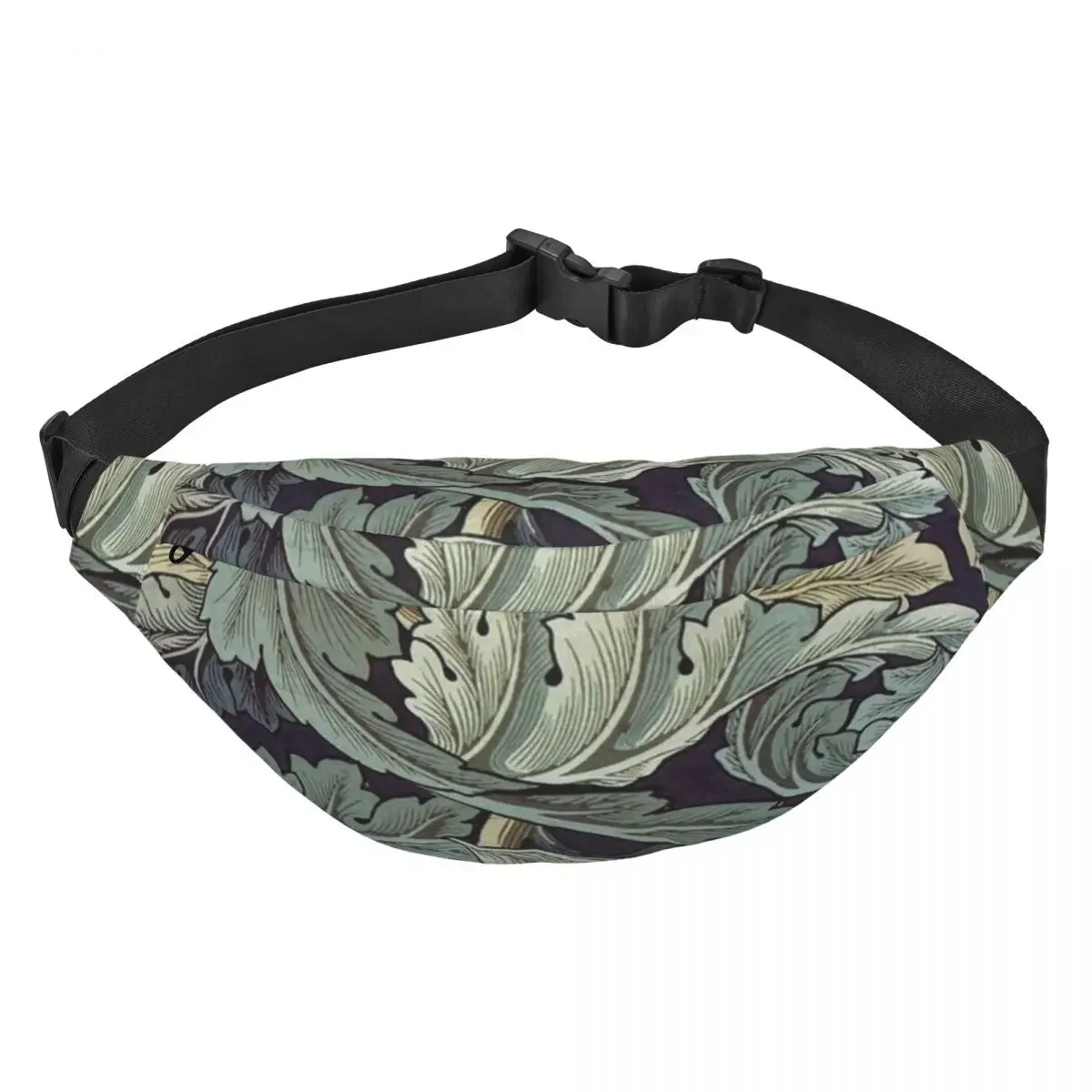 Fox And Hares By William Morris Fanny Pack for Travel Hiking Floral Textile Pattern Sling Crossbody Waist Bag Phone Money Pouch