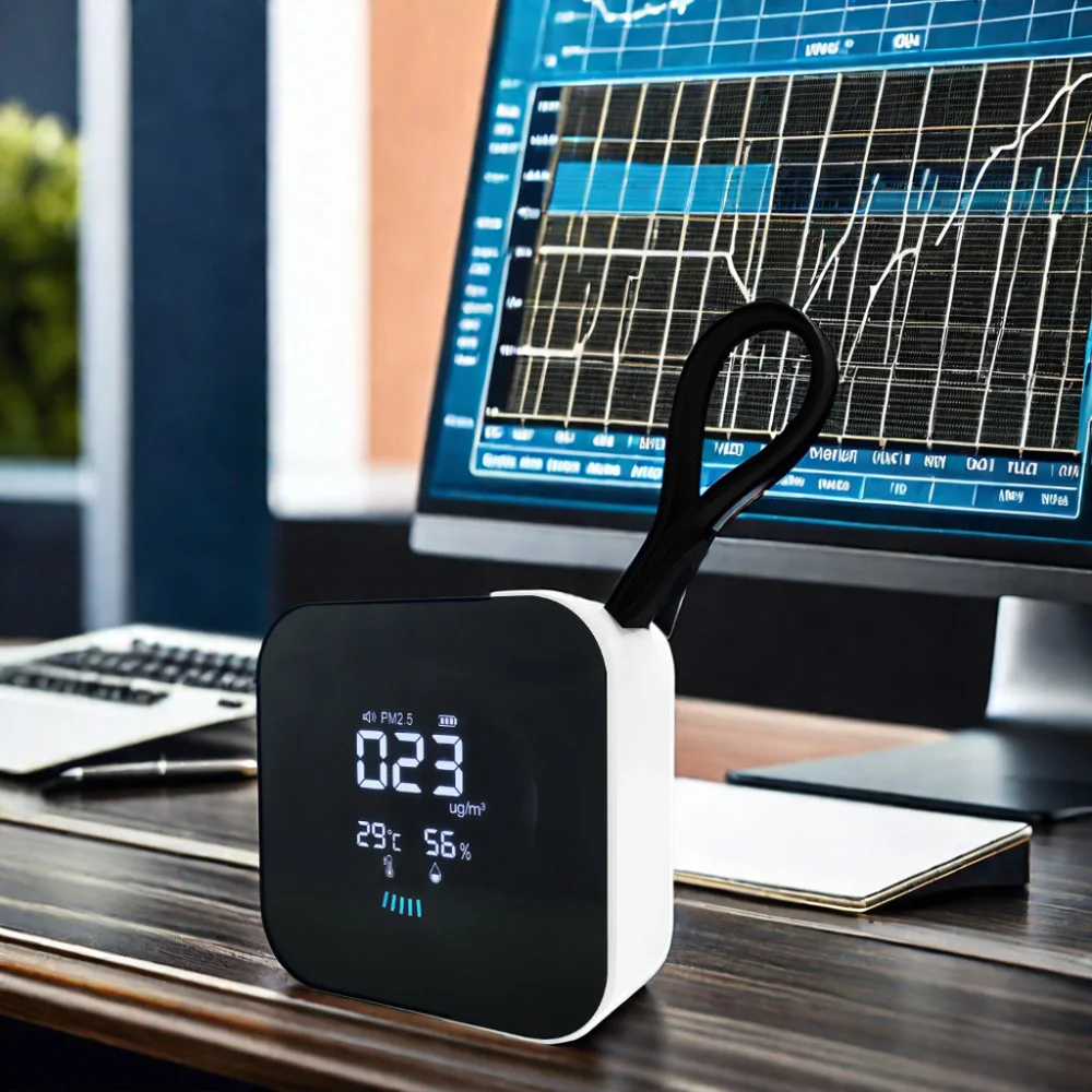 Portable PM2.5 Air Quality MonitorHighly Sensitive Temperature Humidity MonitorHome Indoor Digital Display PM2.5 Gas Detector