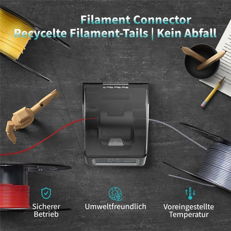 Złącze filamentu XB-FC01 do filamentów 3D 1,75 mm PLA / ABS / PC / PCL / PA / PETG, spawarka do filamentów, akcesoria do drukarek 3D