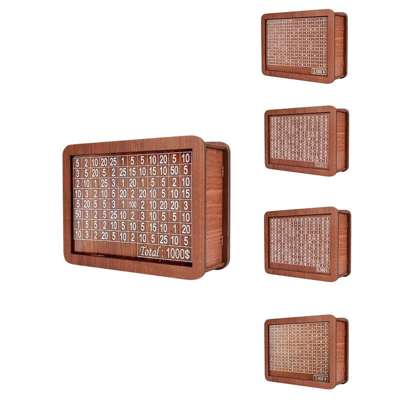 Wooden Piggy Bank For Adult Kids, Money Box With Counter, Reusable Money Box With Counting Target -A