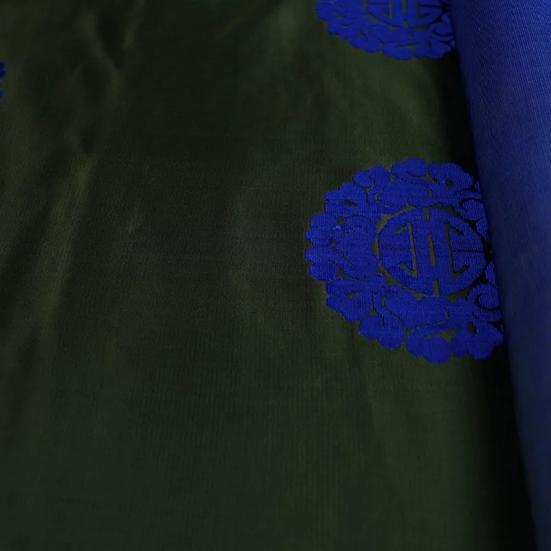 Handmade Zhangzhou satin jacquard fabric polyester fiber traditional pattern Chinese clothing cheongsam