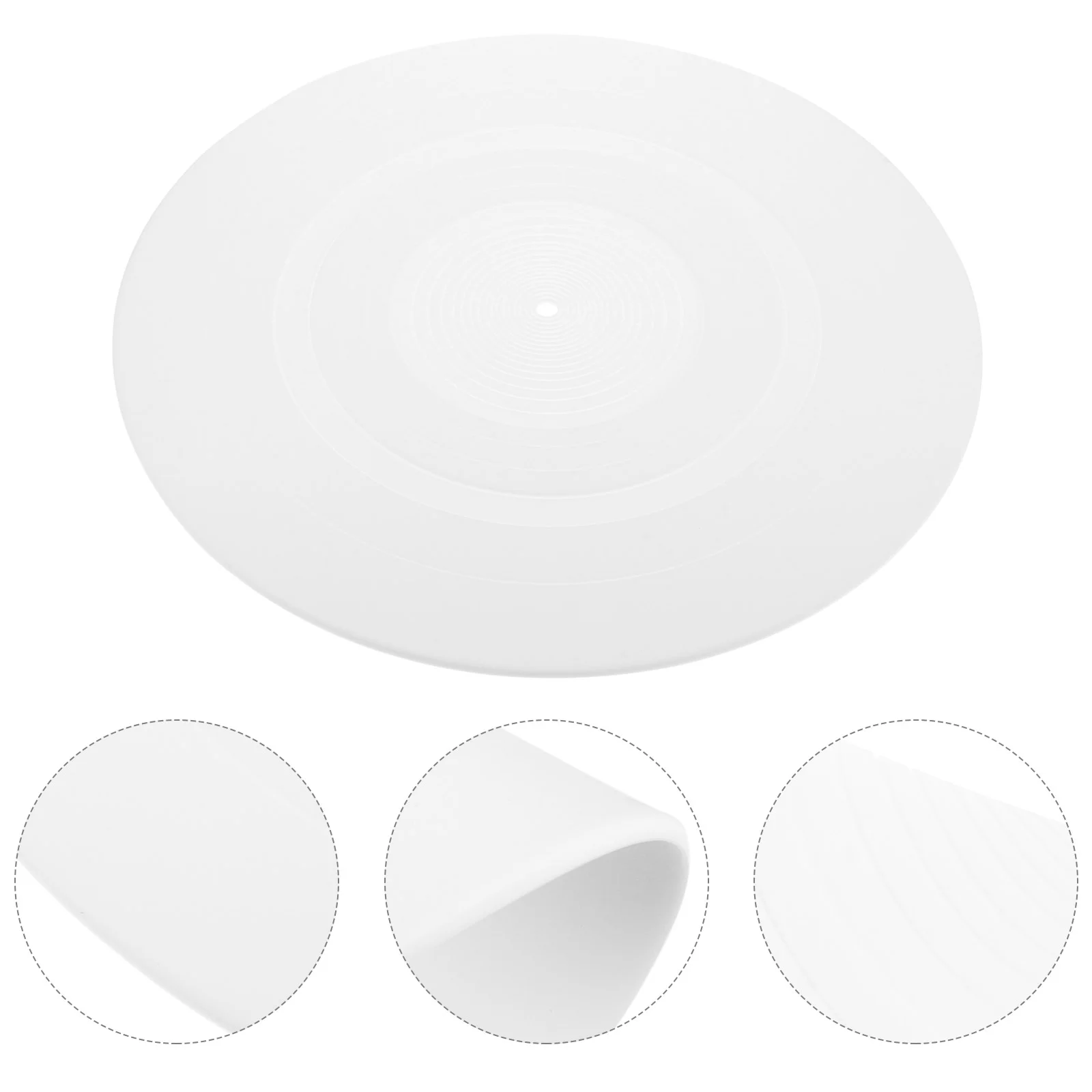 White Turntable Mat Mat Player Accessories Silicone Protective Slipmat Vinyl Pad White