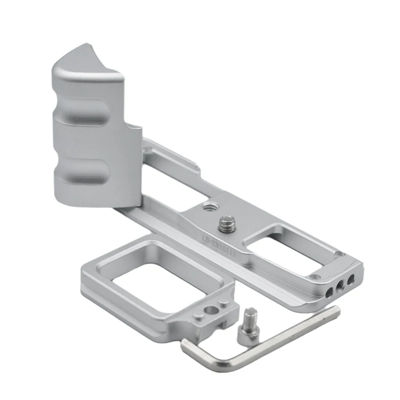 For E-M10III Camera L Bracket Hand Grip Quick Release Plate Camera Accessories Silver-A32R