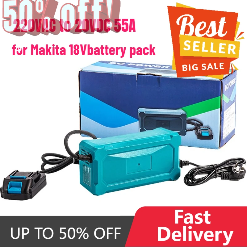 

【Быстрая доставка】адаптер питания 220 В переменного тока до 20 В постоянного тока, 55 А, совместимый с интерфейсом электроинструментов Makita 18 В для электроинструментов