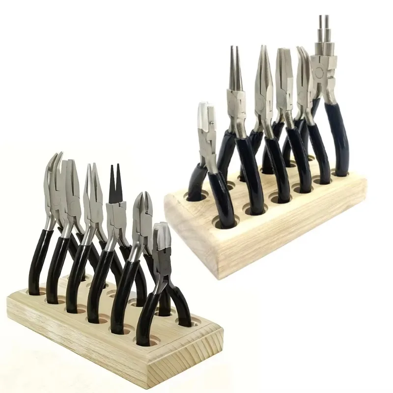 

Jewelry Making Tools Set Jewelry Pliers Set Jewelry Making Pliers Set with Wooden Stand Precision Hand Tool Kit for Wire Work