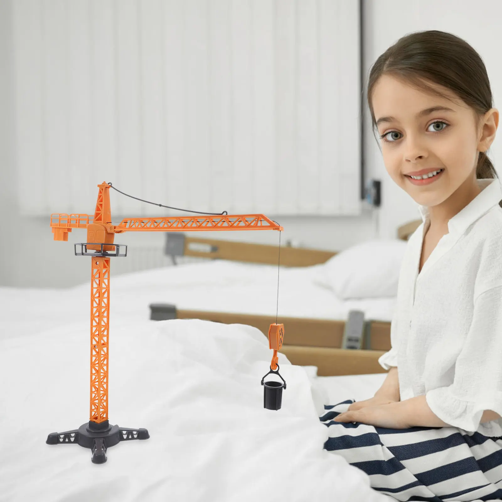 

Realistic Construction Crane Truck Heavy-Duty Plastic Engineering Vehicle for Boys Stem Building Playset Kids Construction