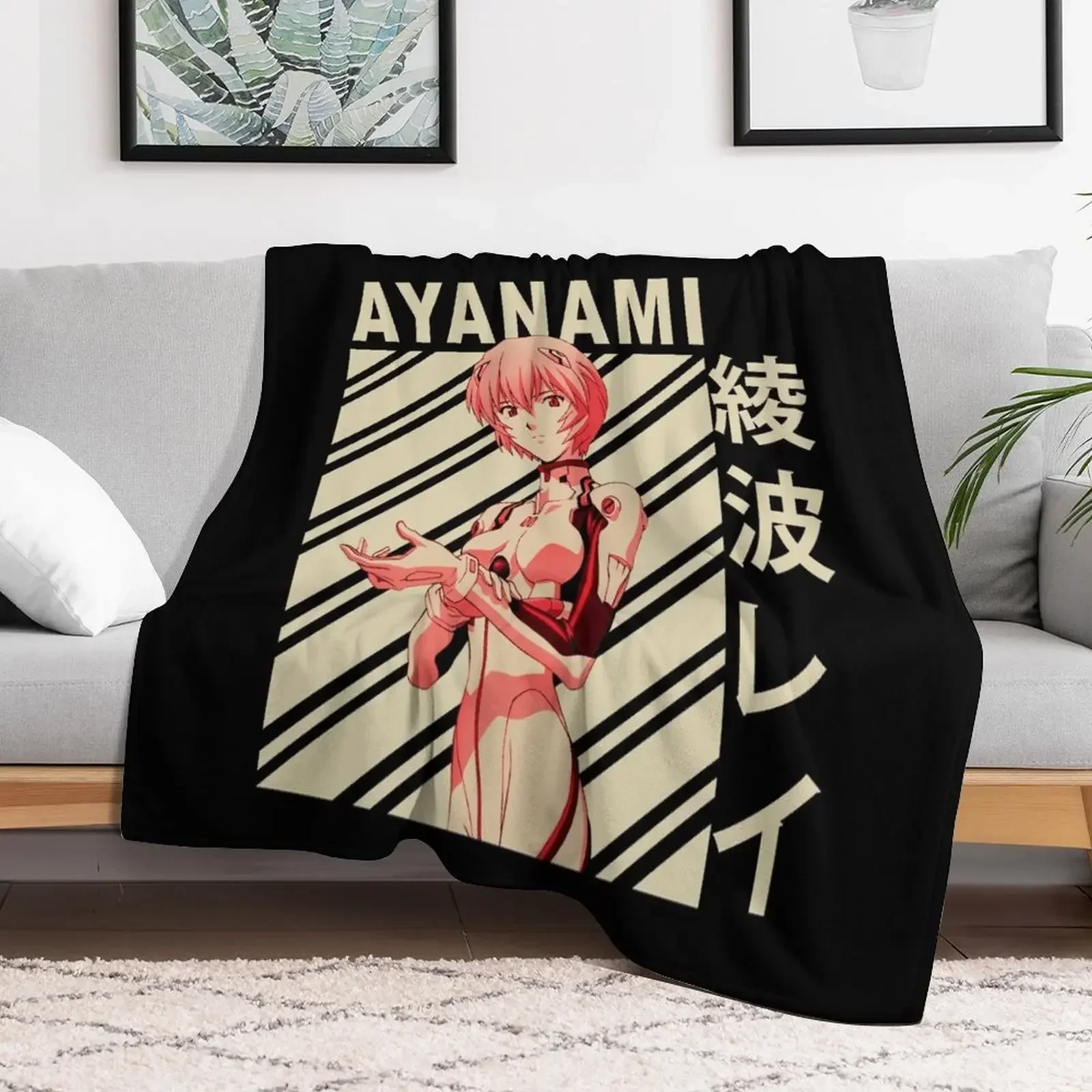 Rei ayanami - Vintage Art Throw Blanket For Decorative Sofa for winter Bed covers Blankets