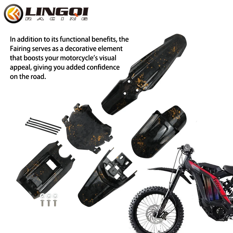 LINGQI Front Rear Mudguard Pit Dirt Bike Motorcycle Plastic Body Fender Fairing Kit for Light Bee X S Electric Motocross - view 6