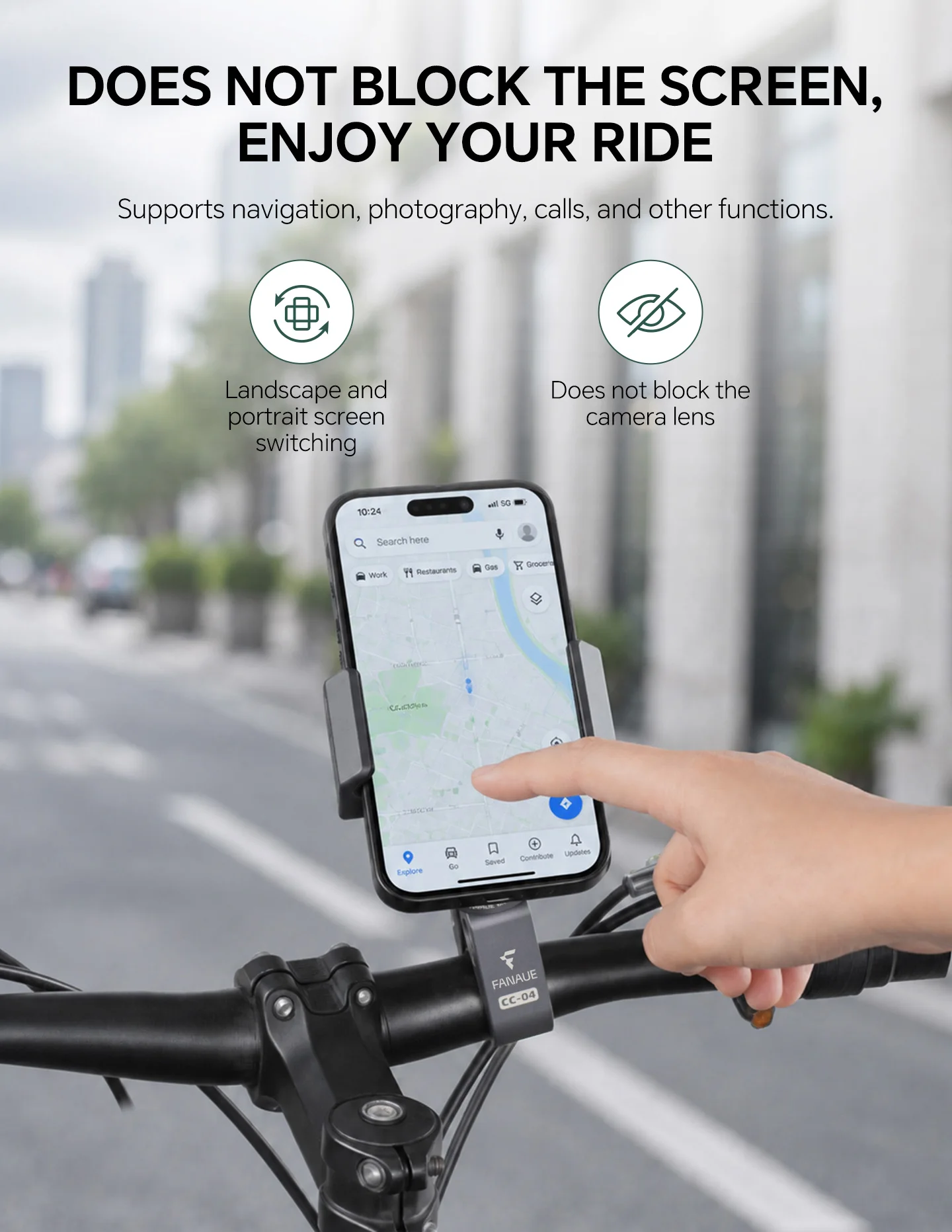 FANAUE Fahrrad-Handyhalterung mit 360°-Sicht, universelle Motorrad-Handyhalterung aus Aluminiumlegierung für RAM-Halterungen mit 1-Zoll-Kugel – Detail 7