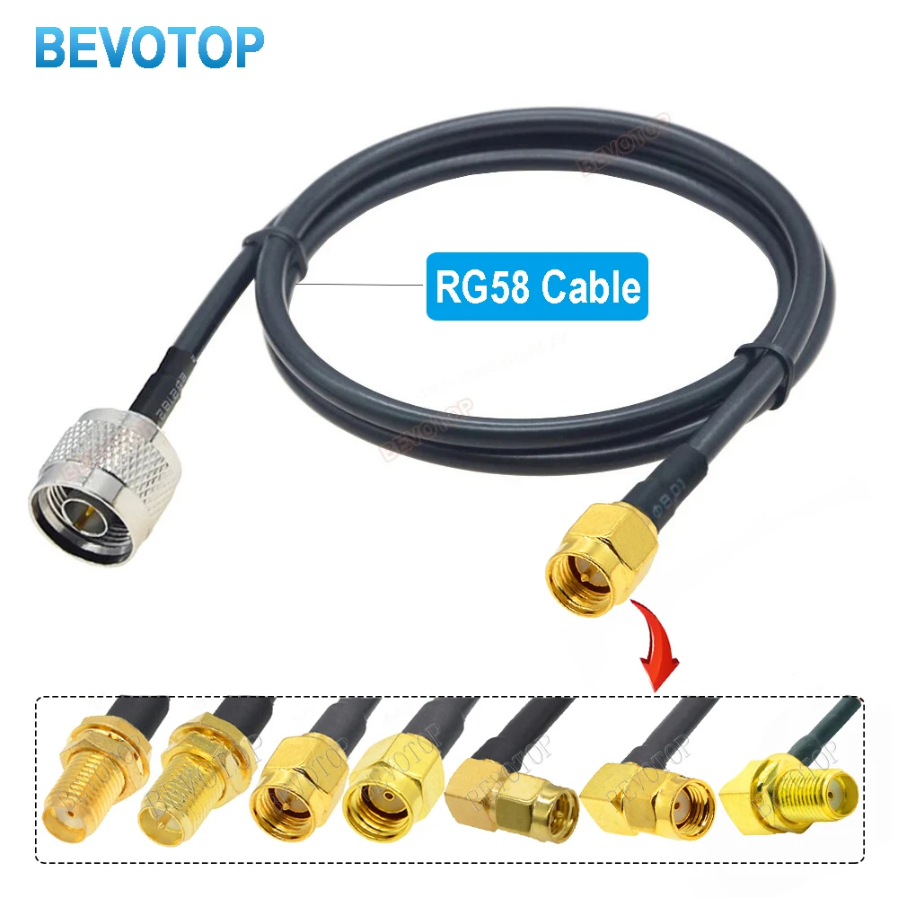 1PC N Male to SMA Male High Frequency RF Coaxial RG58 Cable 50ohm WiFi Antenna Extension Cable Connector Adapter Pigtail