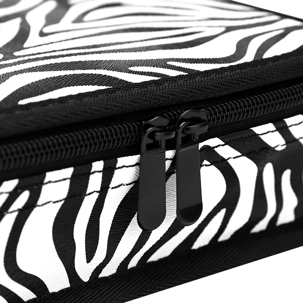 Zebra Stripe Salon Barber Bag Ferramentas de cabeleireiro Estojo de armazenamento Ferramenta de maquiagem de beleza Caixa de transporte de grande