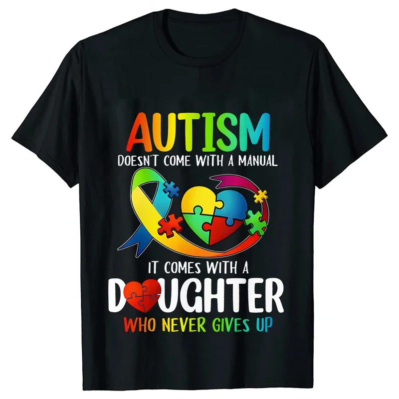 Men's T-shirts Autism Mom Dad Clothing Autism Awarenes Family Tshirts Short Sleeve Clothes Family Matching Clothing Unisex Tees