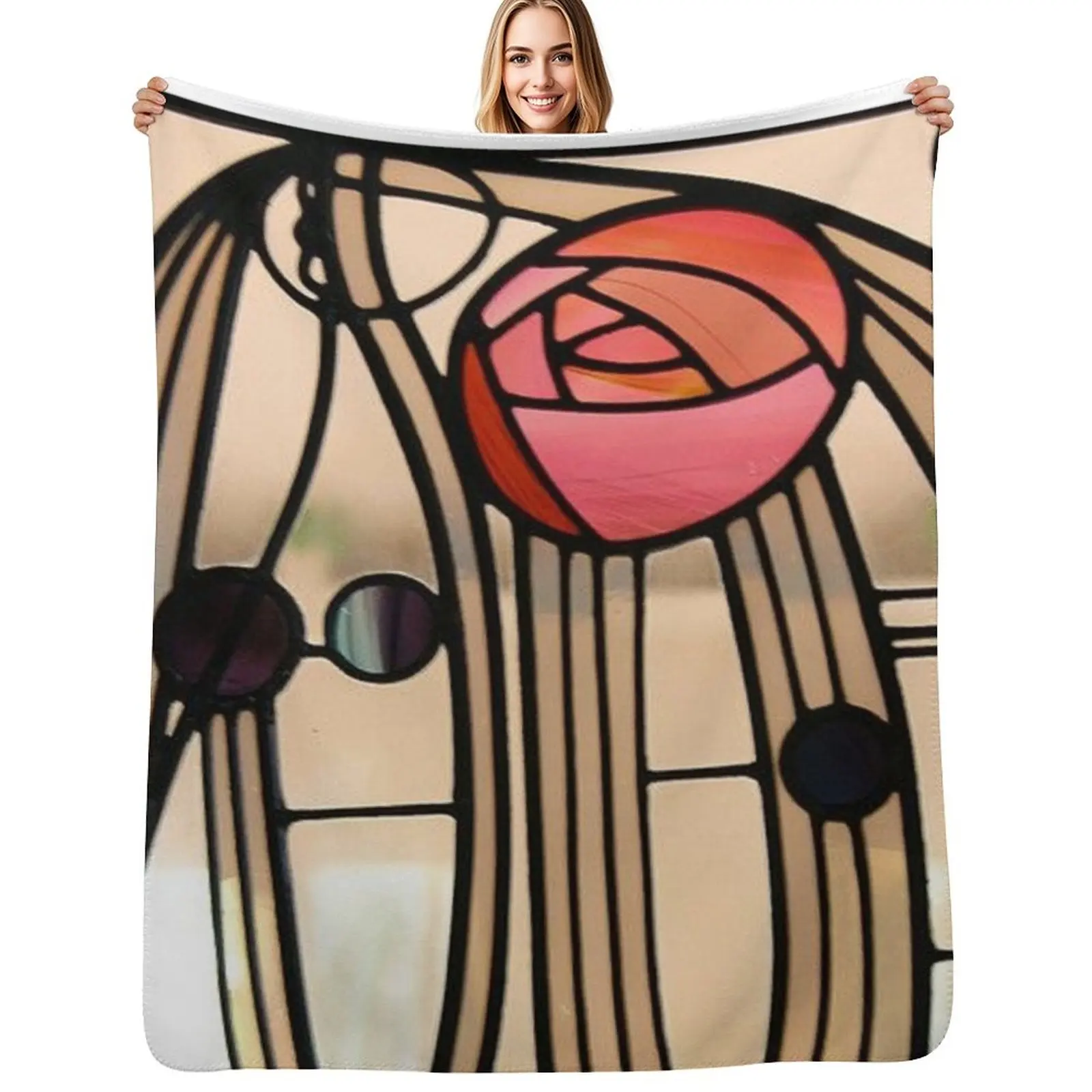 

Window - Charles Rennie Mackintosh Throw Blanket Blankets Sofas Of Decoration warm for winter Quilt Retros Blankets