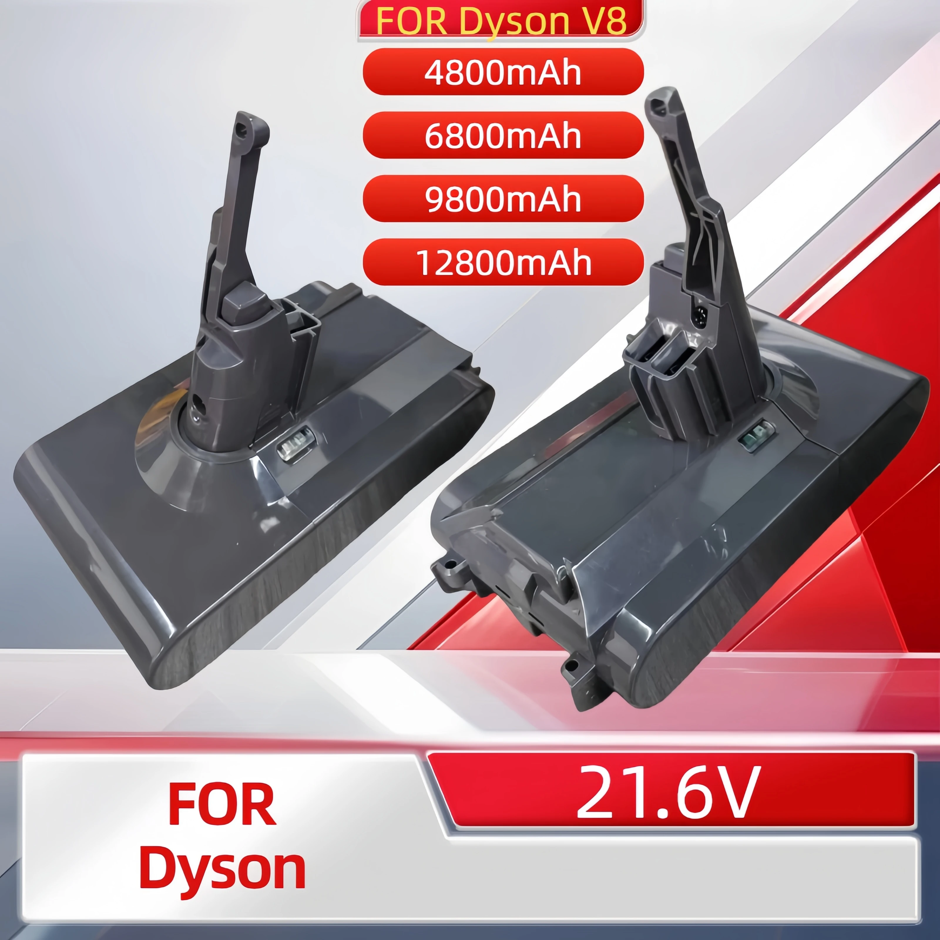 

100% compatible with Dyson V8 21.6V 9800mAh rechargeable lithium-ion battery, for Dyson SV07 SV09 SV10 DC62 V6 V7 V8 V10 Series