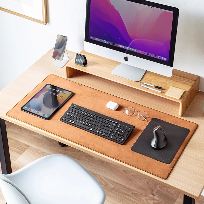 

Sanwa Mouse Pad Large Size Imitation Leather Suede with Thickened Stitching Rubber Sole Anti-slip Wear-resistant Accessories