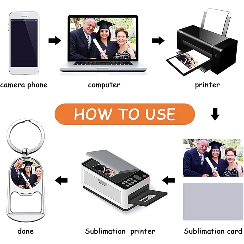 ПОЛНЫЙ-50 шт. сублимационный пустой брелок металлическая открывалка для бутылок пустой брелок для ключей теплопередача прямоугольный сублимационный брелок