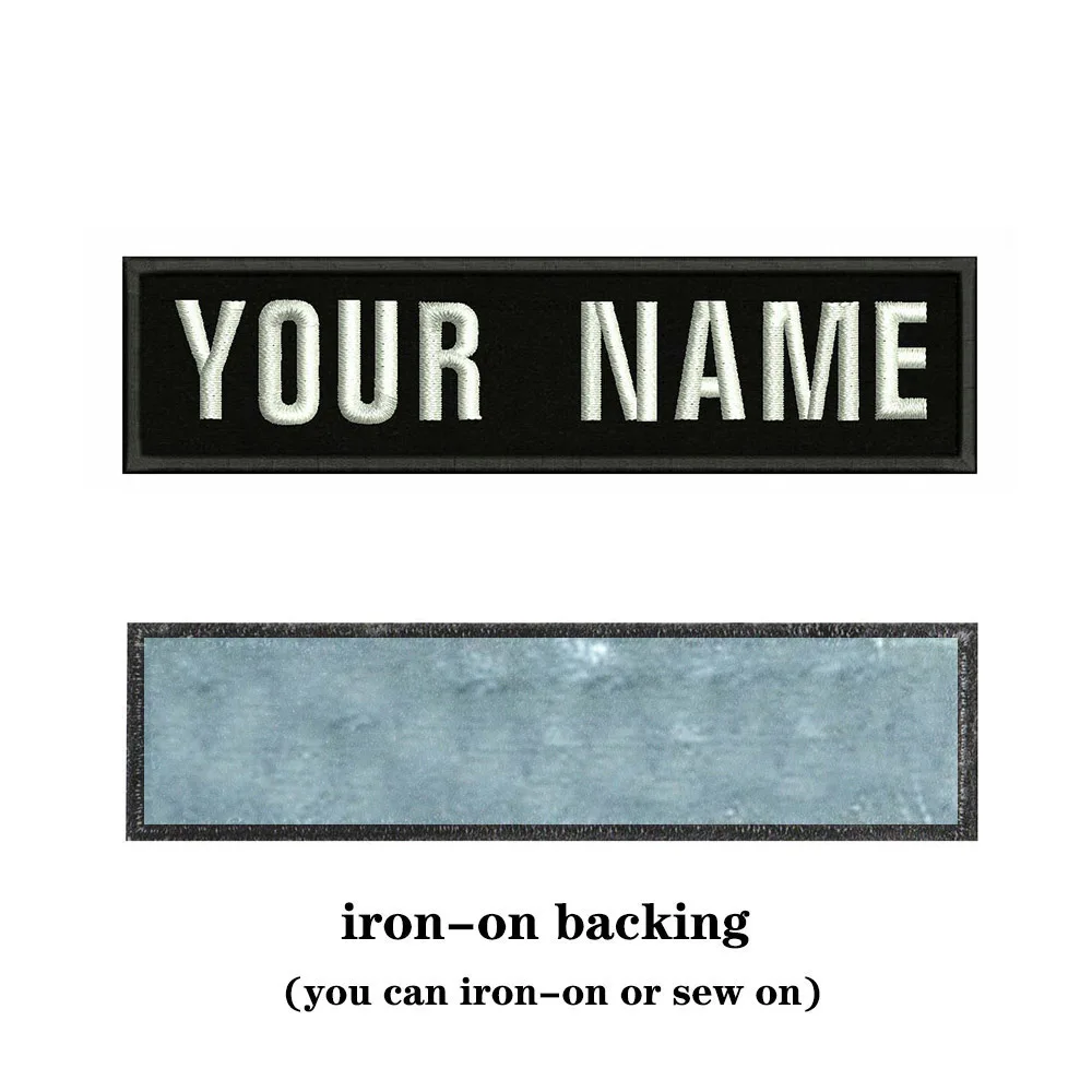 10X2.5cm Embroidery Custom Name Text Patch Stripes Badge Iron On Or Sew On Or  Patches For