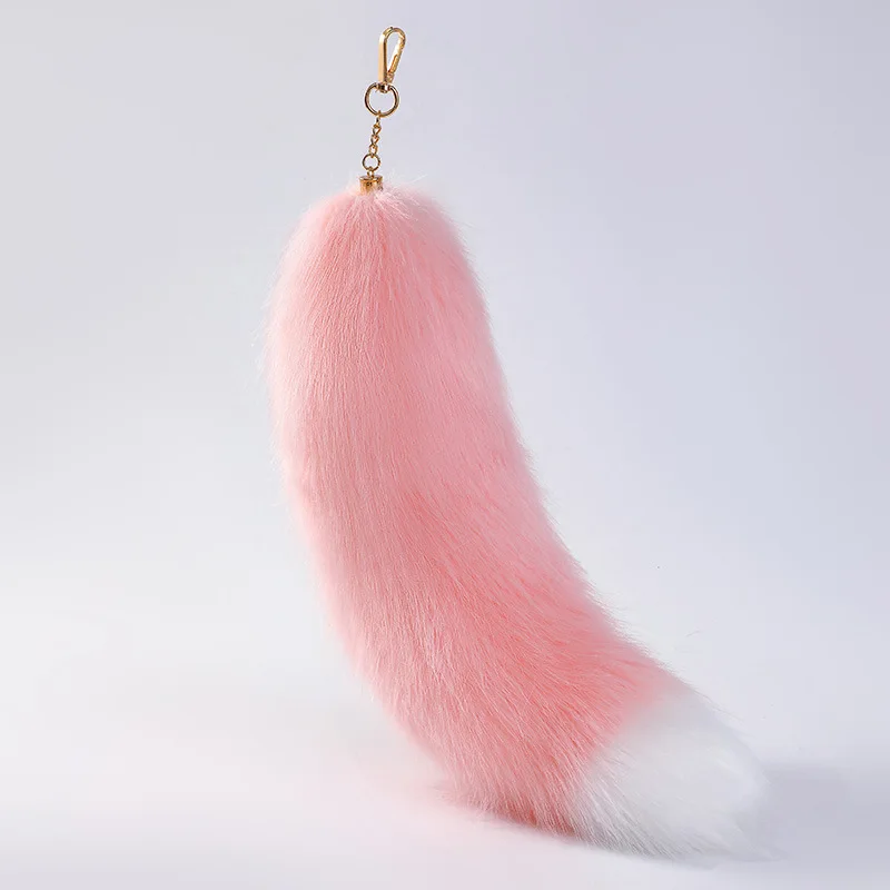 keychain pink Key Ring Raccoon Coat Tails Chain Keychain Keyring Gift New Tails Key Ring Chain Creative Rings for Men