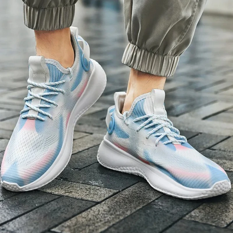 

Новые мягкие и удобные спортивные и повседневные мужские кроссовки на толстой подошве с дышащей тканой сетчатой поверхностью