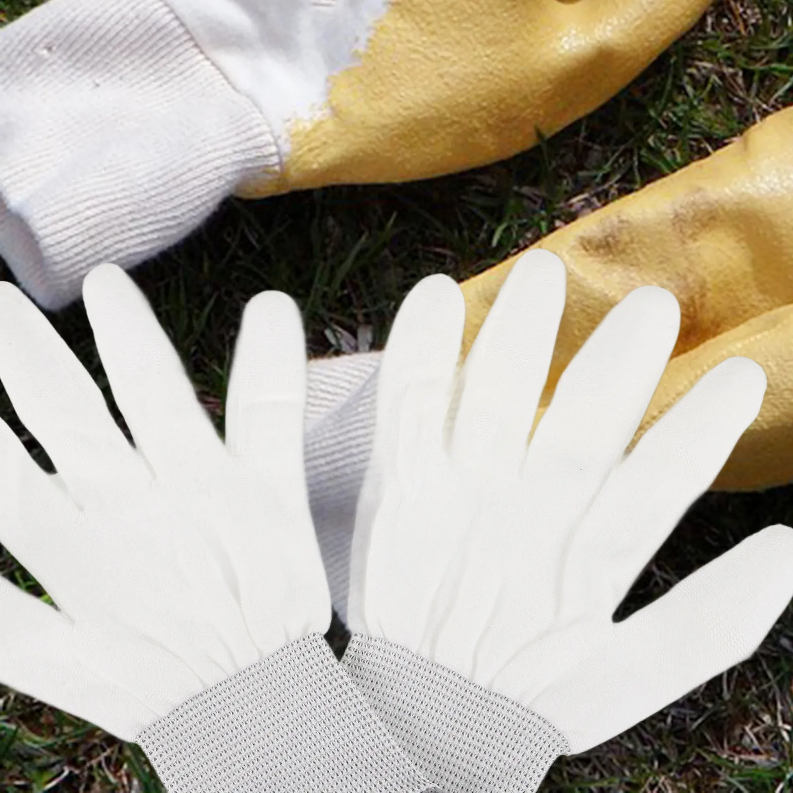 

12Pairs PU Coated Nylon Anti Static Gloves Lightweight Ergonomic Fit for Quilting Sewing Gardening Electronics Lab Hospital Use