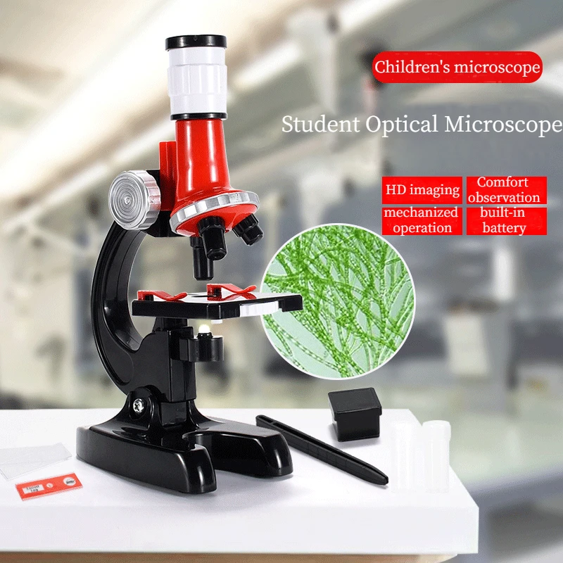 Laboratorium zestawu mikroskop biologiczny dla dzieci 100x-400x-1200x ze zjeżdżalniami doprowadziło wyrafinowane instrumenty naukowe zestaw zabawek