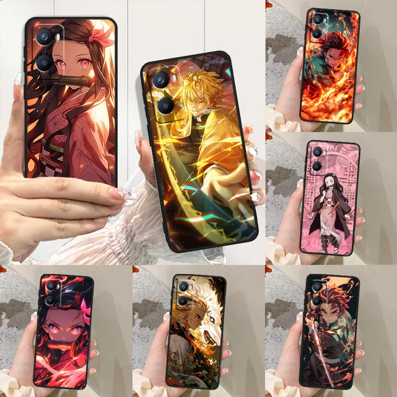 

Demon Slayer Black Phone Case For OPPO A 9 16 31 52 53 54 55 56 57 72 73 74 76 77 93 94 96 98 S 2020 Funda Soft Cover Shell Capa