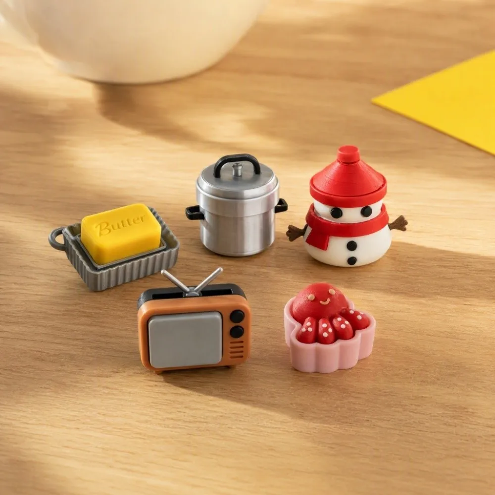 Funny Food Shape Toast Keyboard Clicker Squeeze 3D Printed Finger Clicker Ornaments Fruits Finger Press