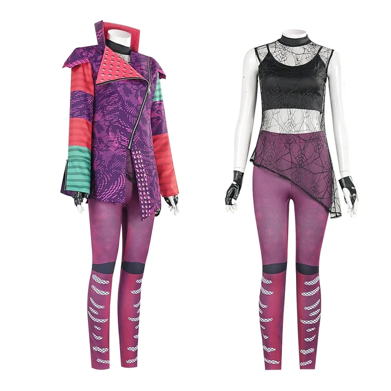 A;3\v,7'd/Women Adult Descendants Mal Cosplay Costume Uniform Coat Vest Pants Gloves Outfits Halloween Carnival Roleplw.3;v'6\b/ view 6