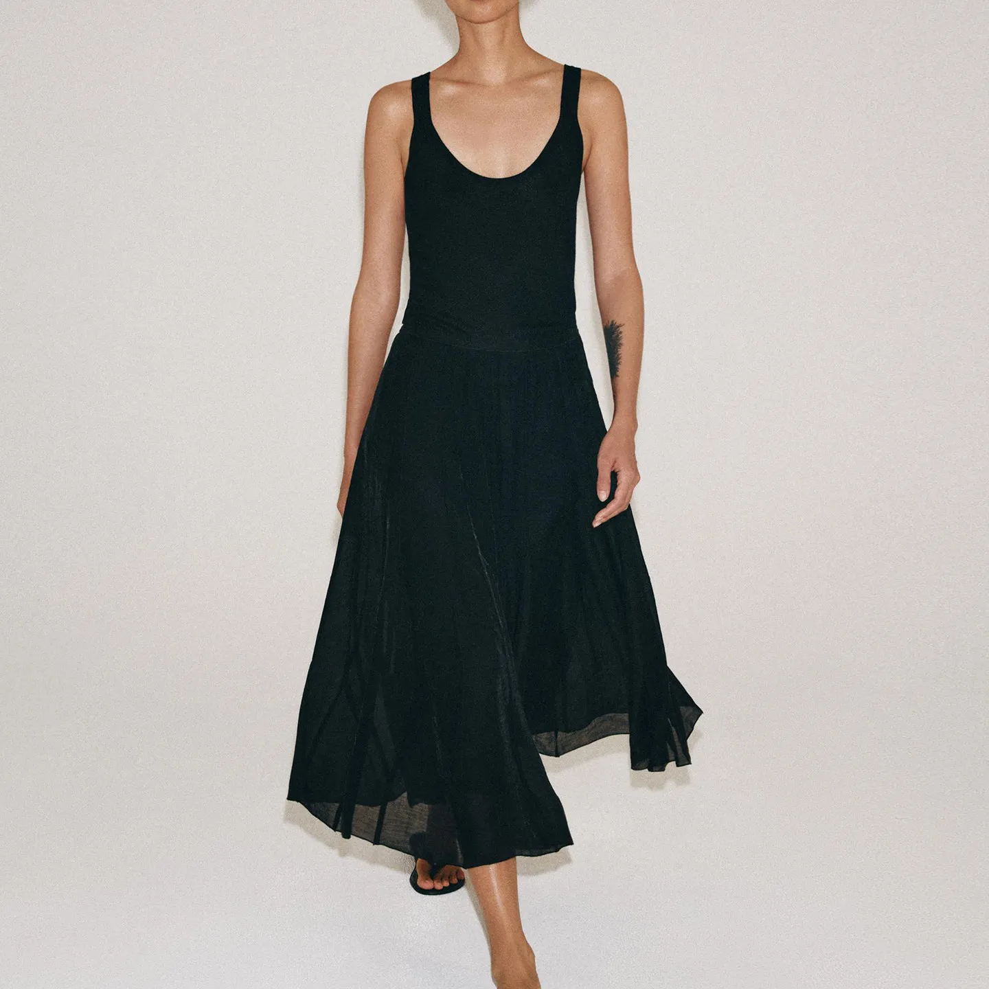 Fashionable Pleated Draped Midi Skirt Women's Summer 2026 New Arrival ZADATA Standard Waist Other Fabric Other Style