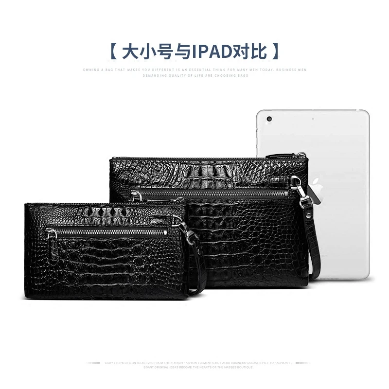 yuanyu New  Crocodile skin  Handbag  male  Import  Crocodile men clutch bag  Large capacity  wallet  long  male  Hand bag