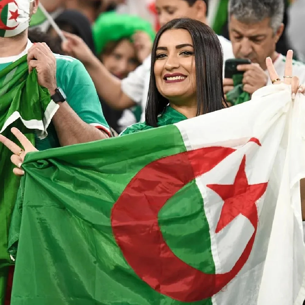 LeaFLAG 90 x 150 cm drapeau algérie drapeau national bannière défilé d'activité
