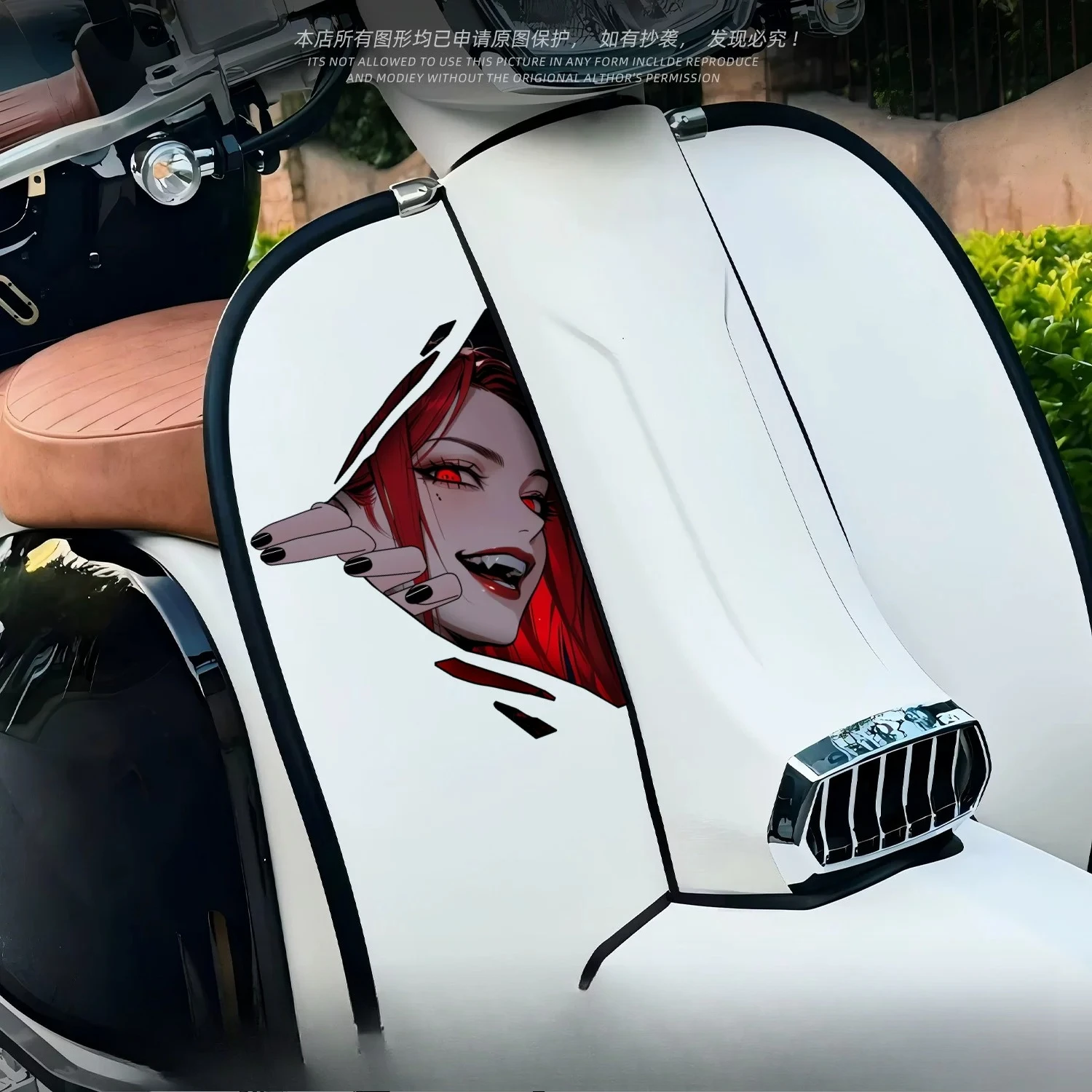 Anime Girl Peeking Japanese Style Stickers, Waterproof Removable Decals for Car Door Window Bumper SUV Truck