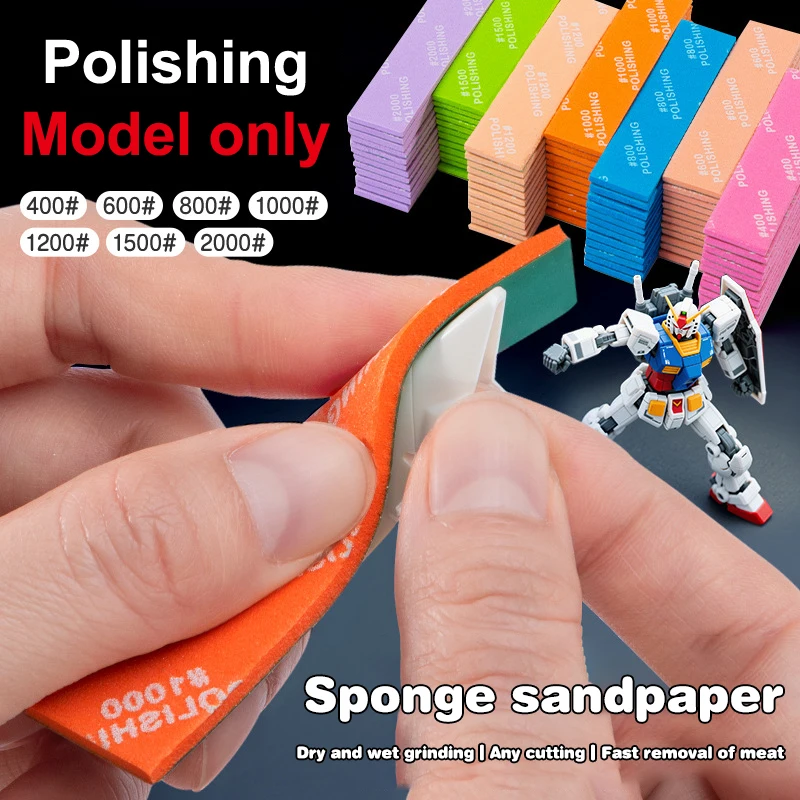 9Pcs For Assembling Model Build Tools Hobby DIY MS-E400~1200 Semi-rigid Sanding Sticks Plastic Model Polishing Rod