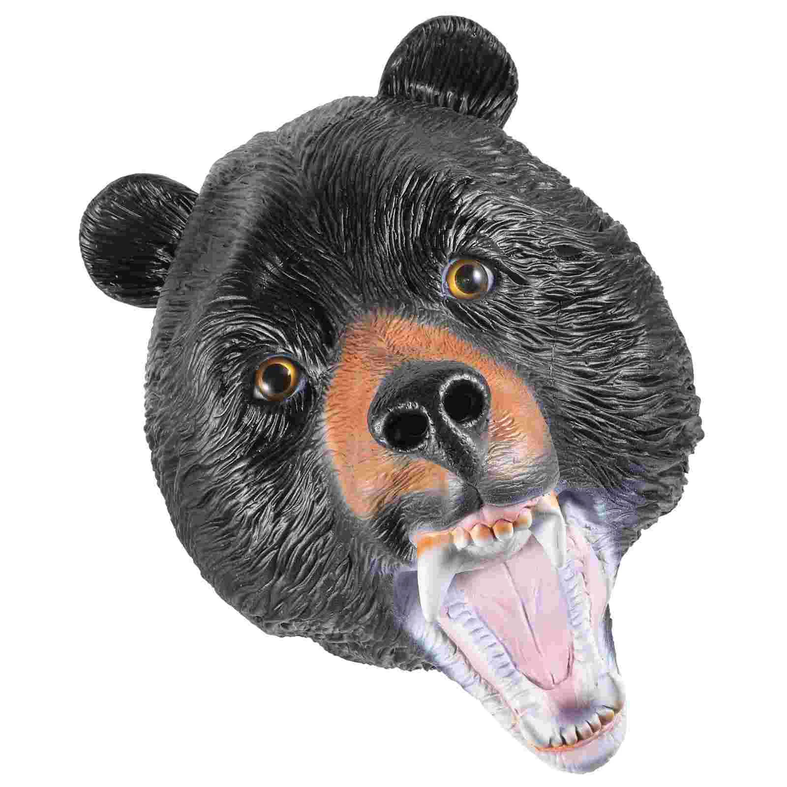 

Bear Mask Hood Halloween Cosplay Dress Up Costume Accessory Props Emulsion For Masquerade Parties Adorable