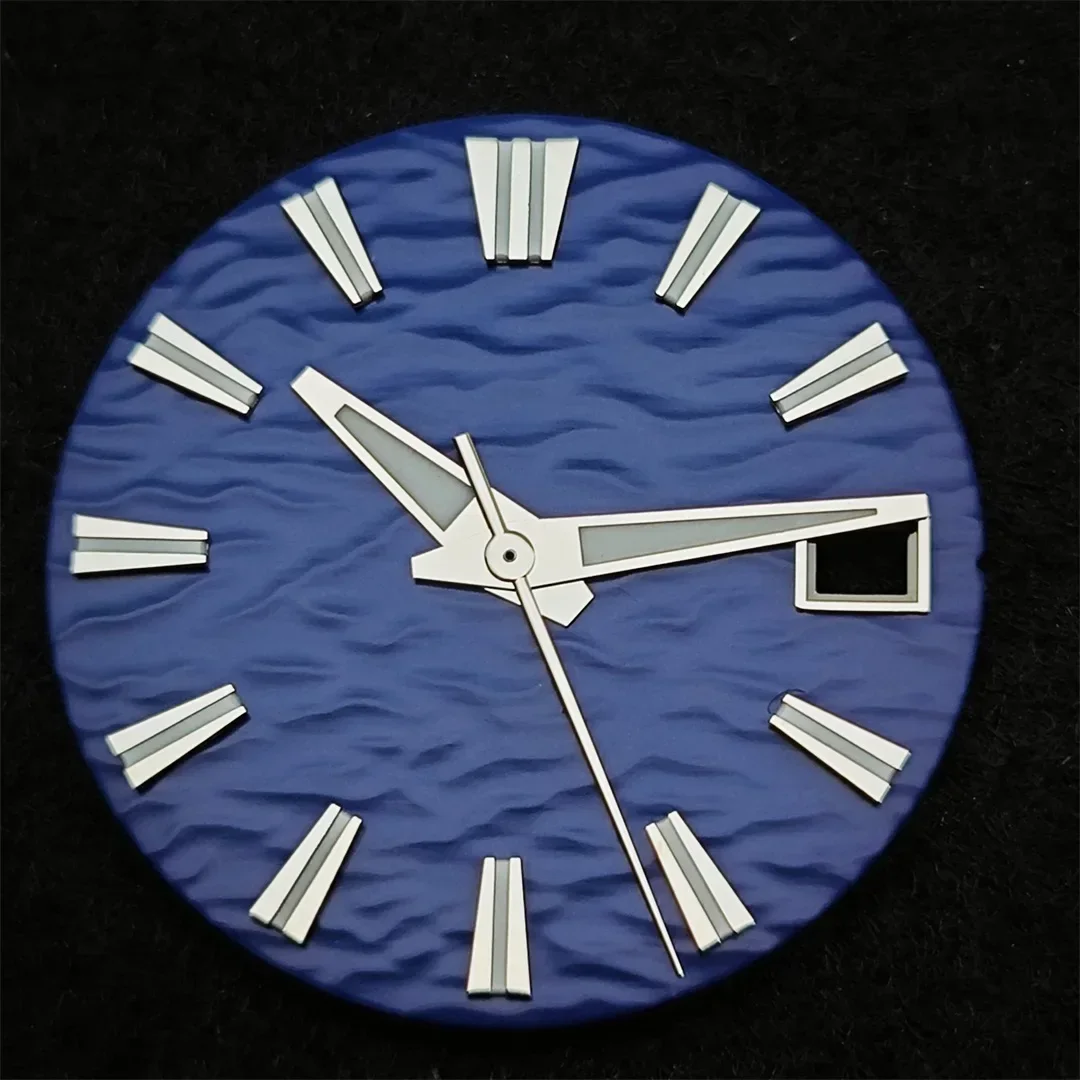 Quadrante dell'orologio NH35 da 28,5 mm e lancette dell'orologio con accessori di ricambio per orologio da polso da uomo luminoso verde per movimento NH35/NH36