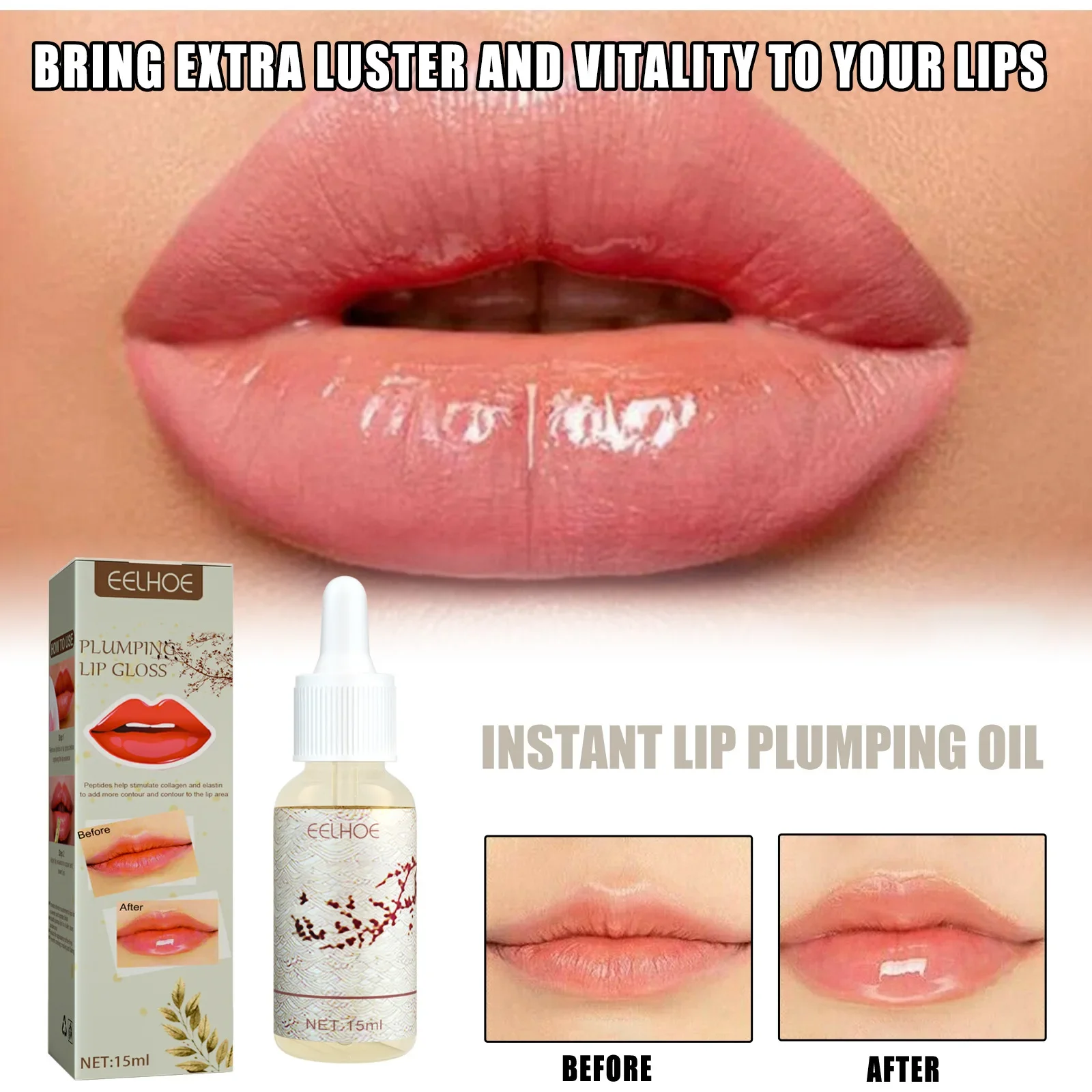 Collagen Instant Volumising Lip Plumper Serum Hyaluronic Acid Lip Oil Repair Lip Fine Lines Prevents Chapping Beauty Cosmetics