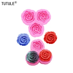 3D Rose floral Large Small Resin Accessories Silicone Molds DIY floral resin phone case head rope mold flower Chocolate Mold